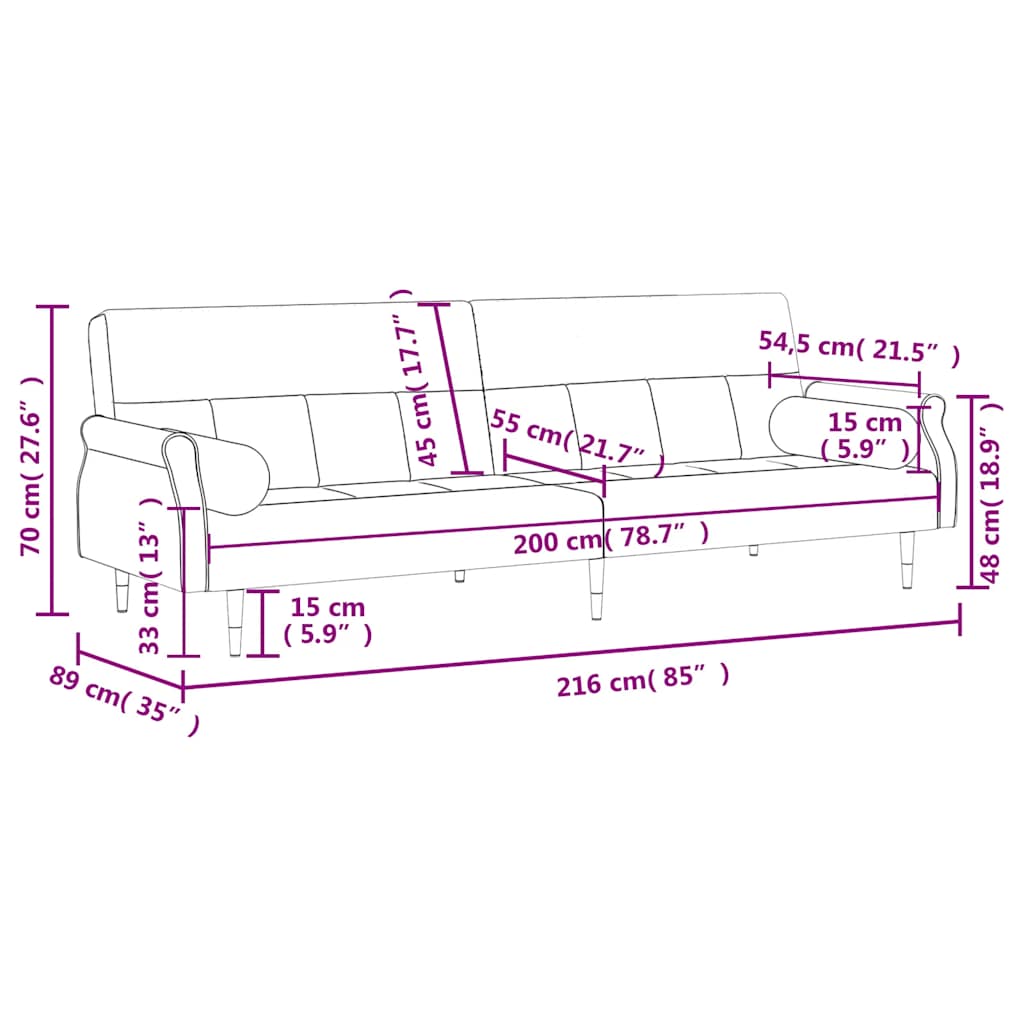 Sovesofa med velurputer - gul - number 12.