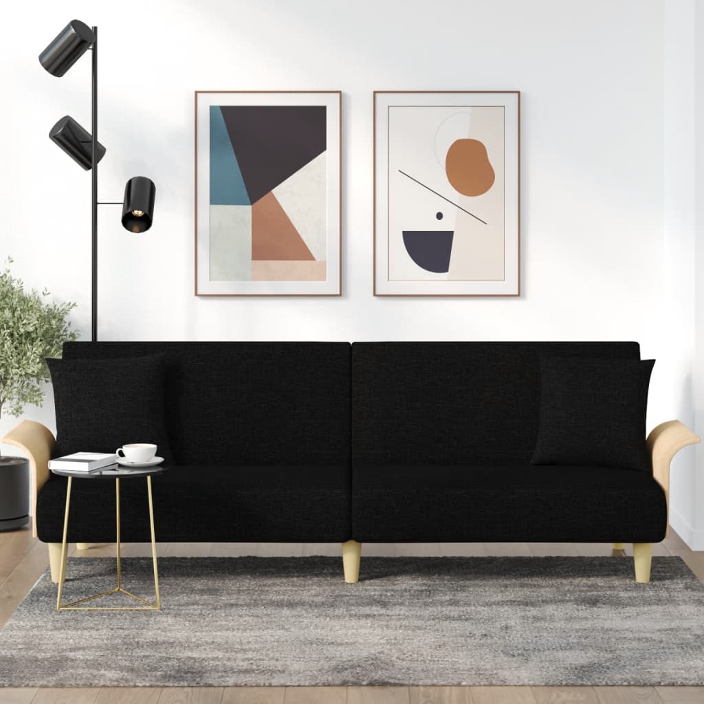 Sovesofa med armlæn stof - sort - number 1.