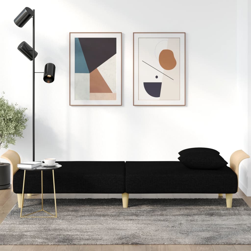 Sovesofa med armlener stoff - sort - number 3.