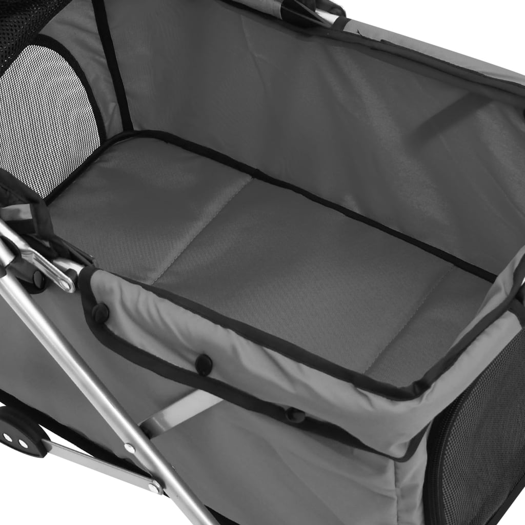 Poussette pliable pour chien 76x50x100 cm tissu oxford - gris - number 9.