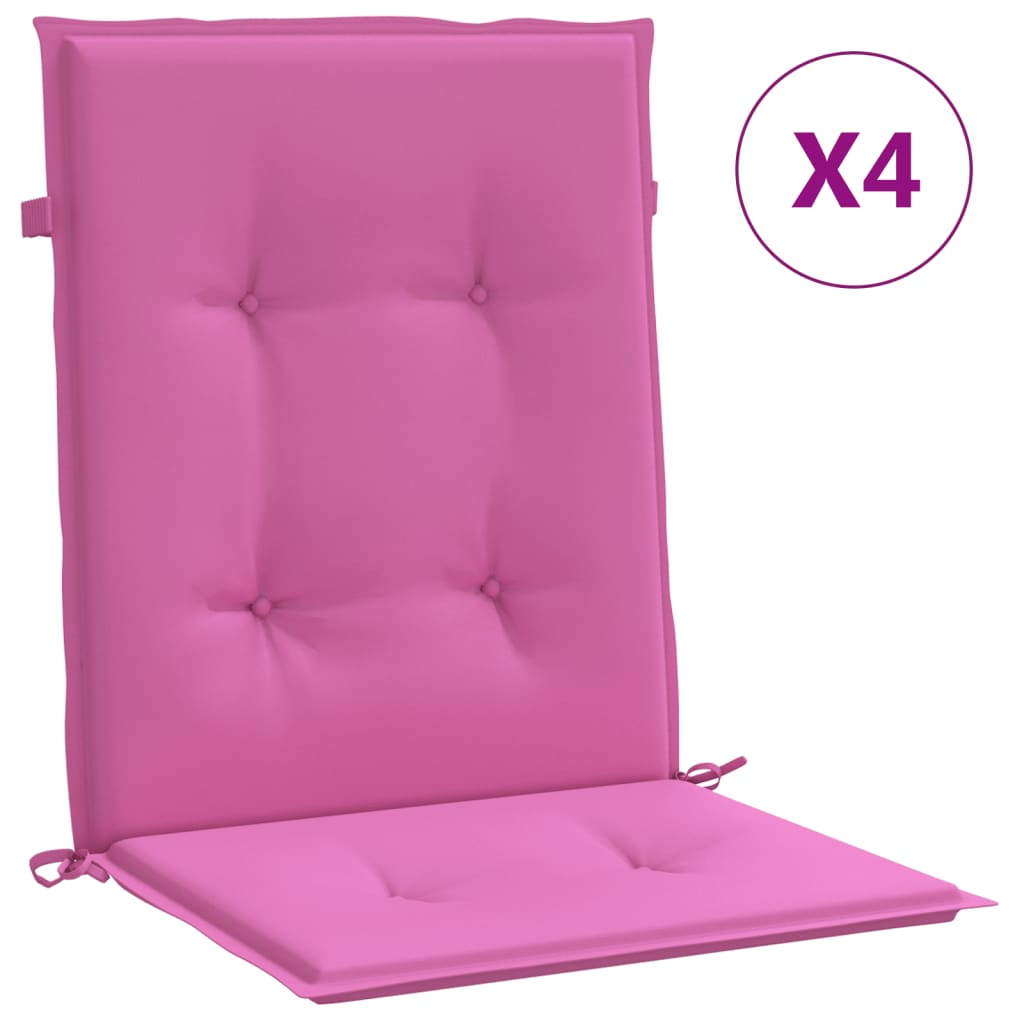 Coussins de chaise avec dossier bas pcs. tissu rose - rose clair, 100 x 50 x 4 cm, 4 - number 2.