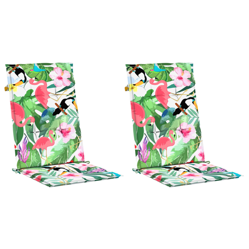 Stolehynder med høj ryg 2 stk. 120x50x3 cm stof flerfarvet - number 3.