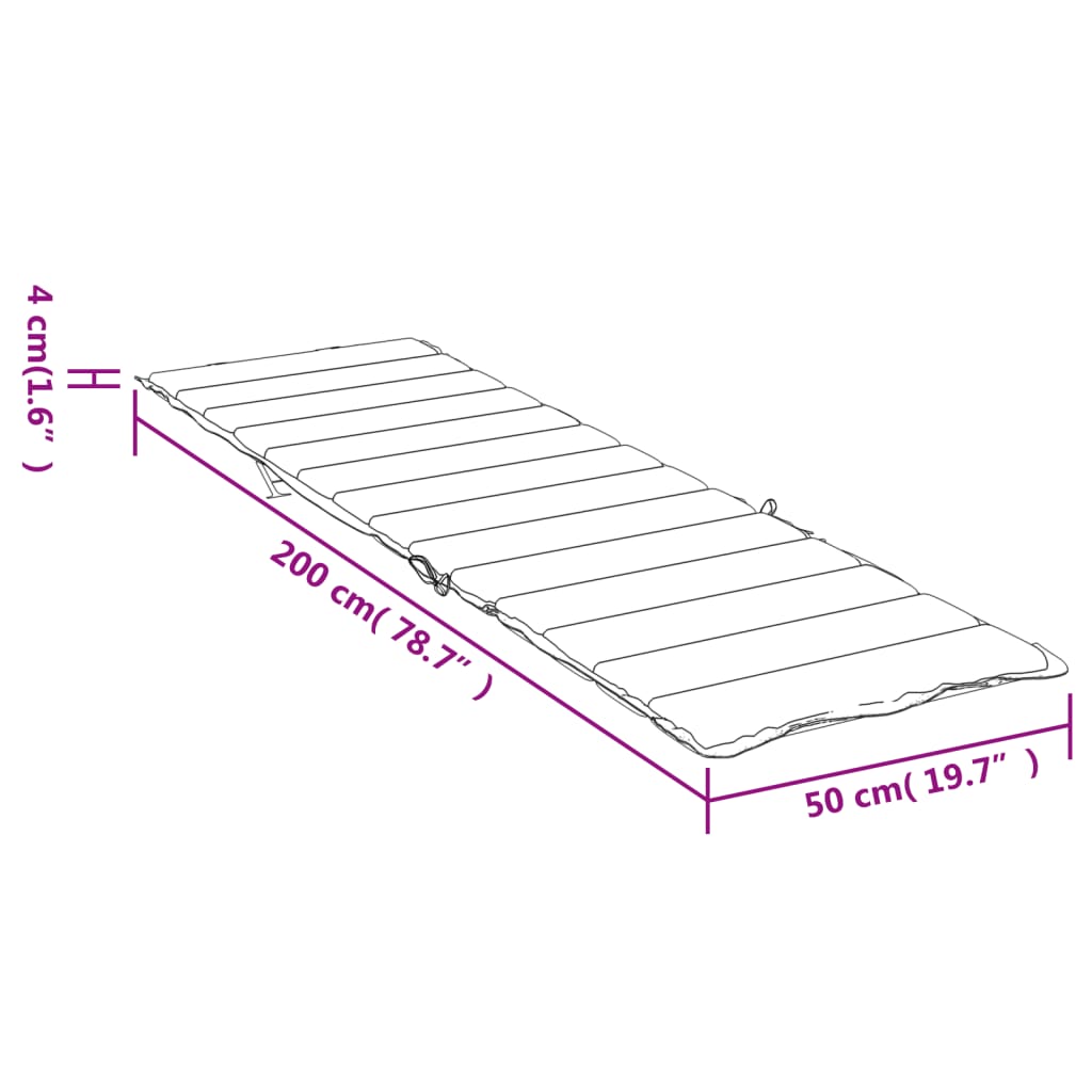 Hynde til liggestol oxfordstof pink - lyserød, 200 x 50 x 4 cm, 1 - number 9.