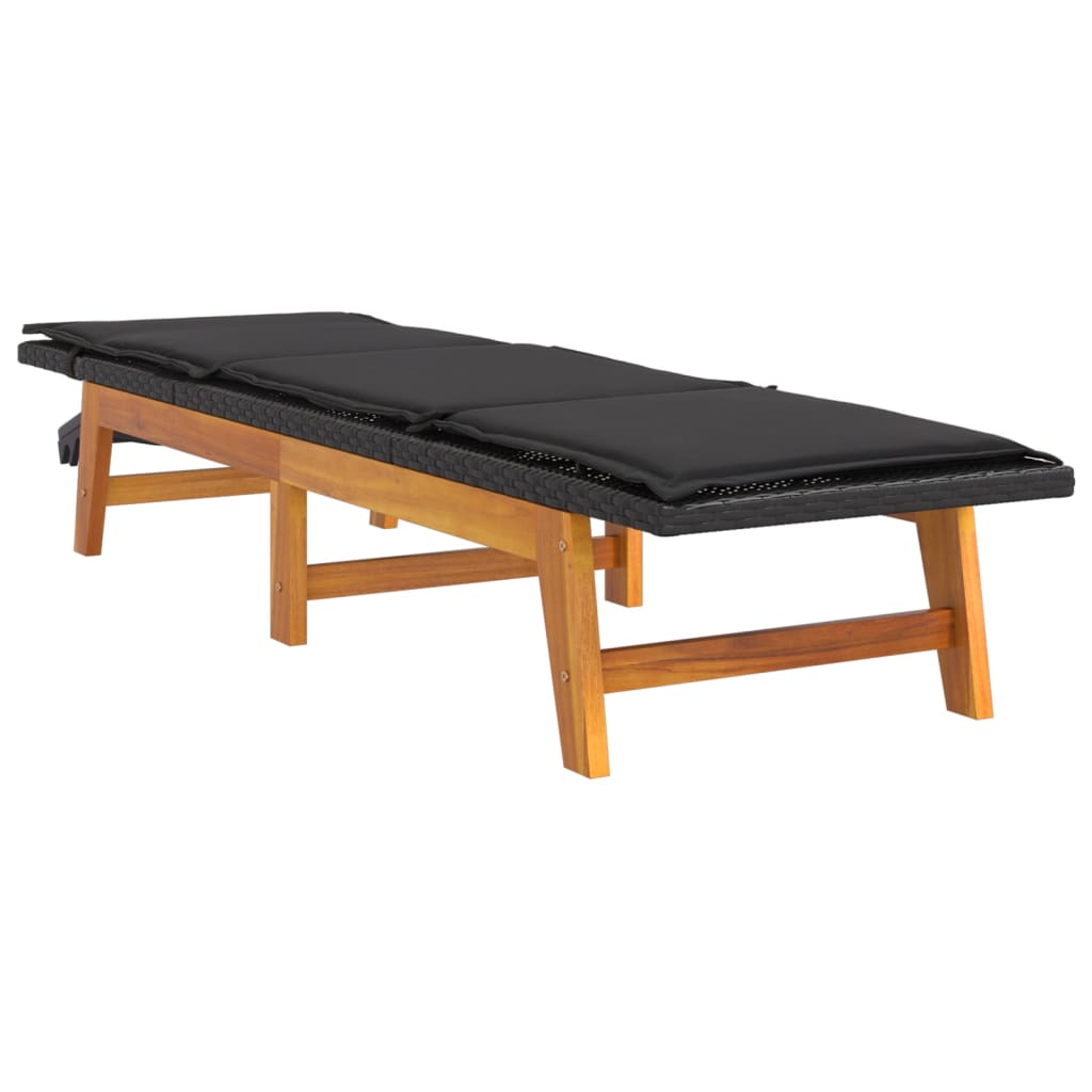 Liggestol med hynde polyrattan og massivt akacietræ - number 3.