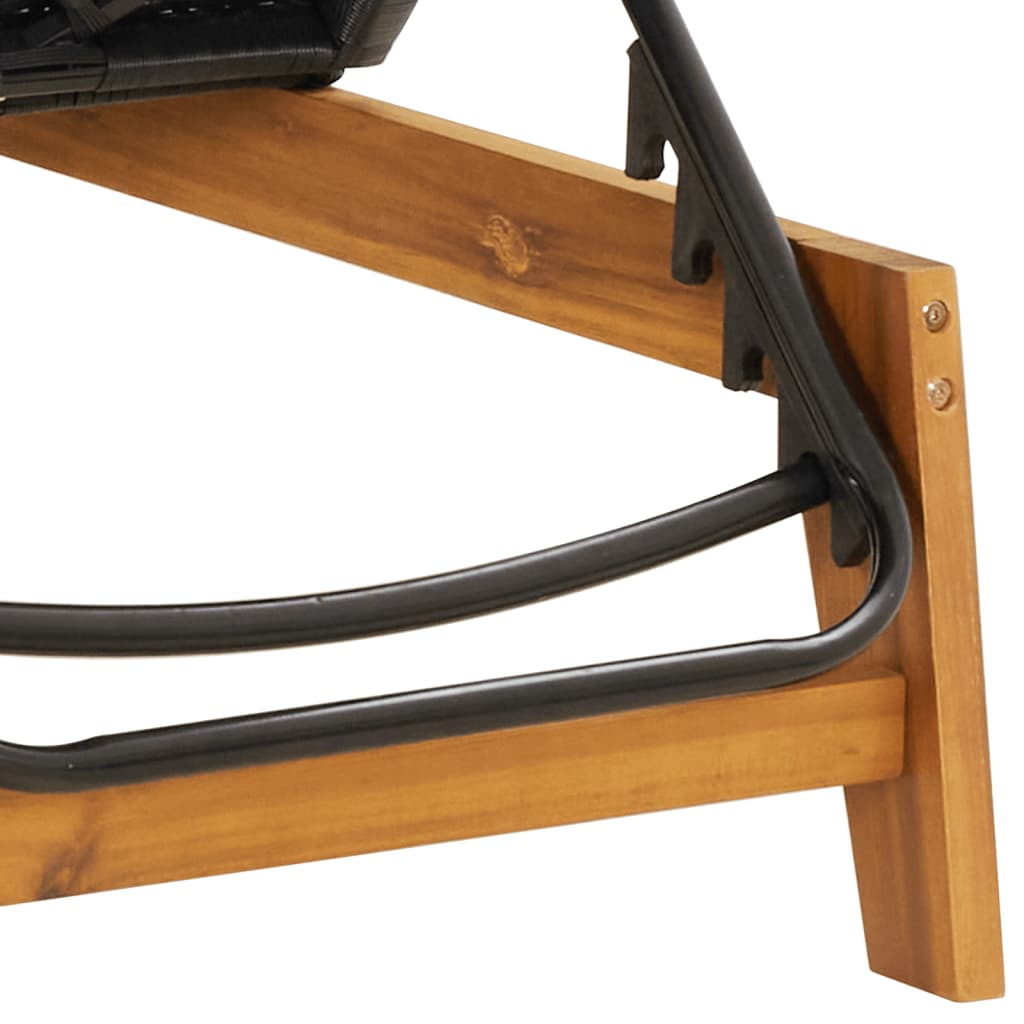 Liggestol med bord polyrattan og massivt akacietræ - number 10.