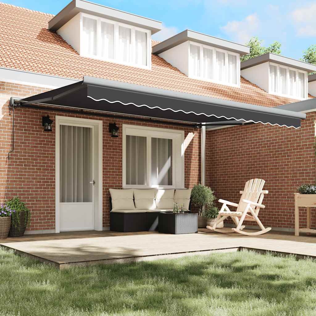 Foldemarkise 4,5x3 m stof og aluminium - antracitgrå, 450 x 300 cm, 1 - number 3.