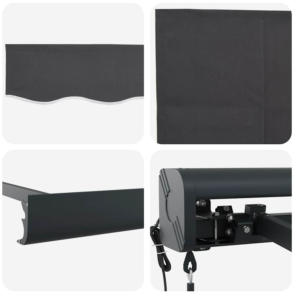 Foldemarkise 4,5x3 m stof og aluminium - antracitgrå, 450 x 300 cm, 1 - number 10.