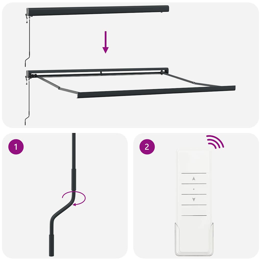 Foldemarkise 3,5x2,5 m stof og aluminium gul og hvid - number 8.