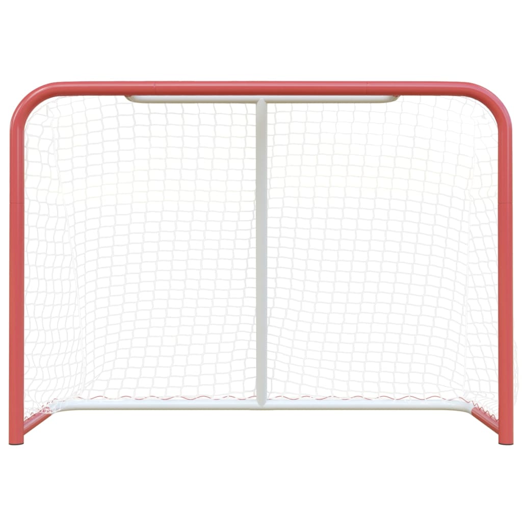 Hockeymål med net 153x60x118 cm stål og polyester rød og hvid - number 3.