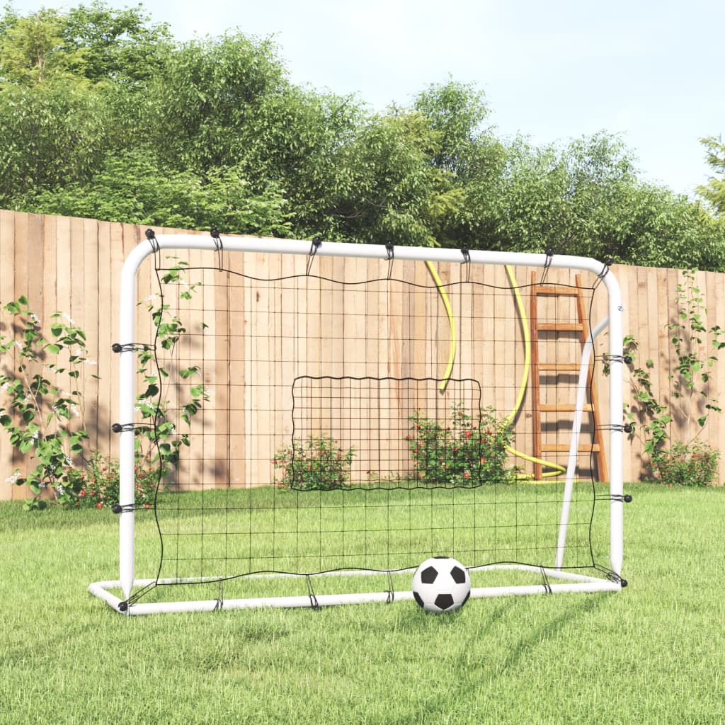 Fodbold-rebounder med net 184x61x123 cm stål og pe sort og hvid - number 1.