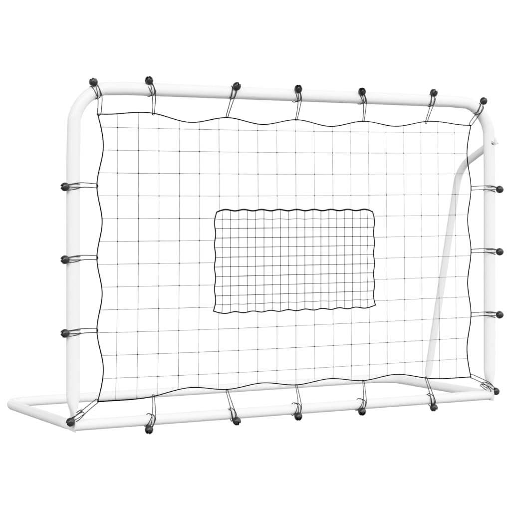 Fodbold-rebounder med net 184x61x123 cm stål og pe sort og hvid - number 2.