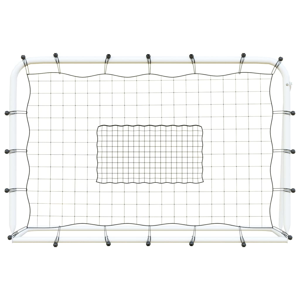Fodbold-rebounder med net 184x61x123 cm stål og pe sort og hvid - number 3.