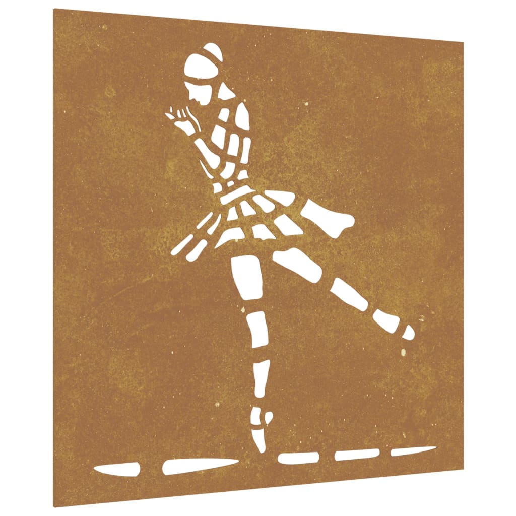 Outdoor wall decoration 55x55 cm ballet design corten steel - number 2.