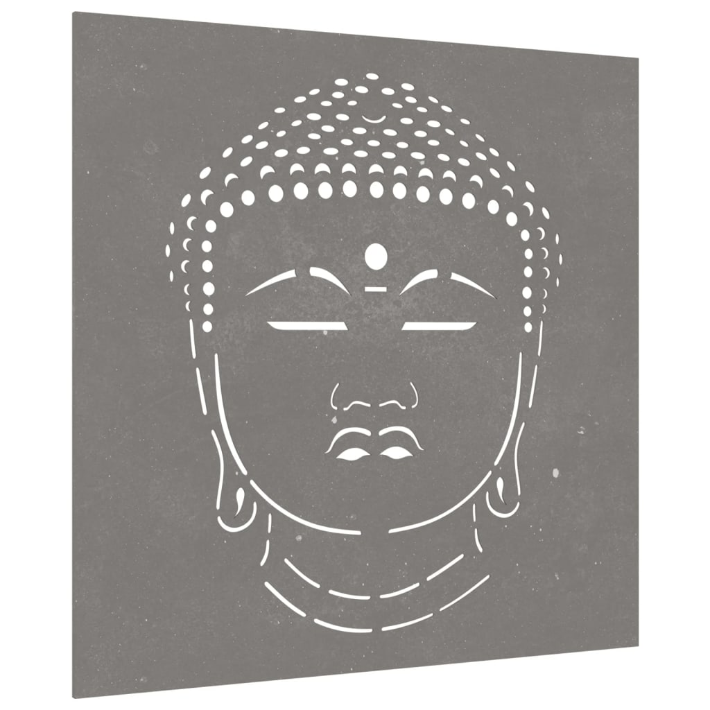 Outdoor wall decoration 55x55 cm buddha design corten steel - number 3.