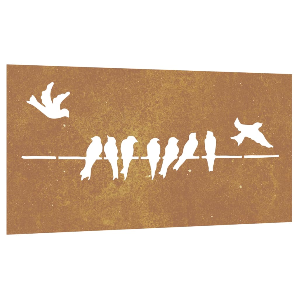 Outdoor wall decoration 105x55 cm bird design corten steel - number 2.