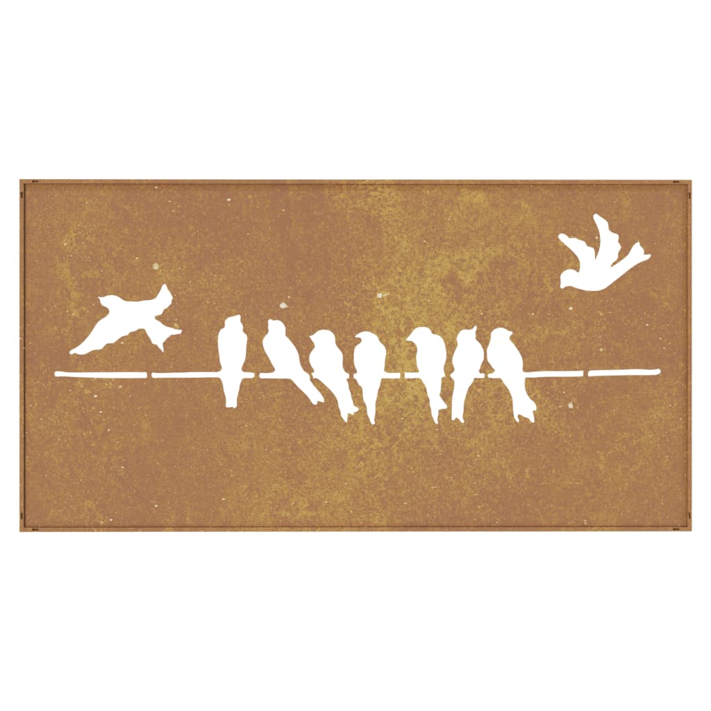 Outdoor wall decoration 105x55 cm bird design corten steel - number 5.