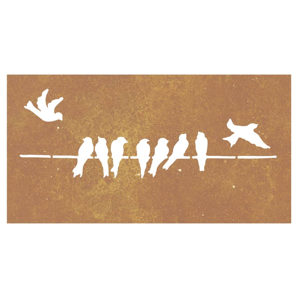 Outdoor wall decoration 105x55 cm bird design corten steel - number 4.