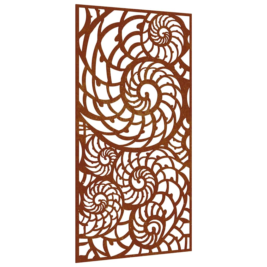 Décoration murale extérieure 105x55 cm motif coquille d'escargot acier corten - number 2.