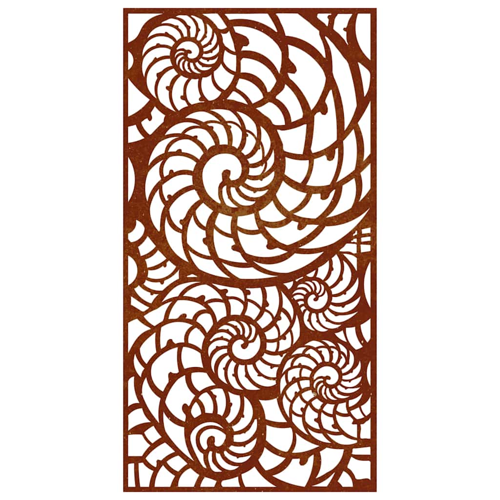 Décoration murale extérieure 105x55 cm motif coquille d'escargot acier corten - number 5.