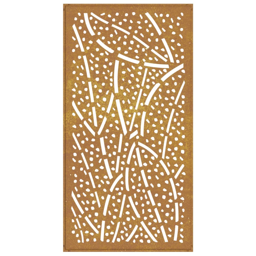 Outdoor wall decoration 105x55 cm leaf design corten steel - ooo 1 - number 5.
