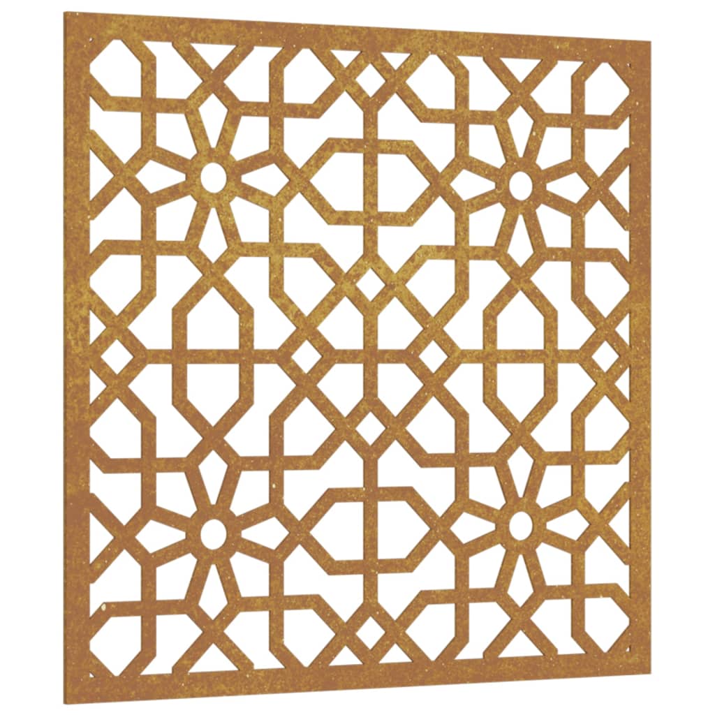 Outdoor wall decoration 55x55 cm moorish design corten steel - 55 x 55 x 0 7 cm (l x w x h) - number 2.