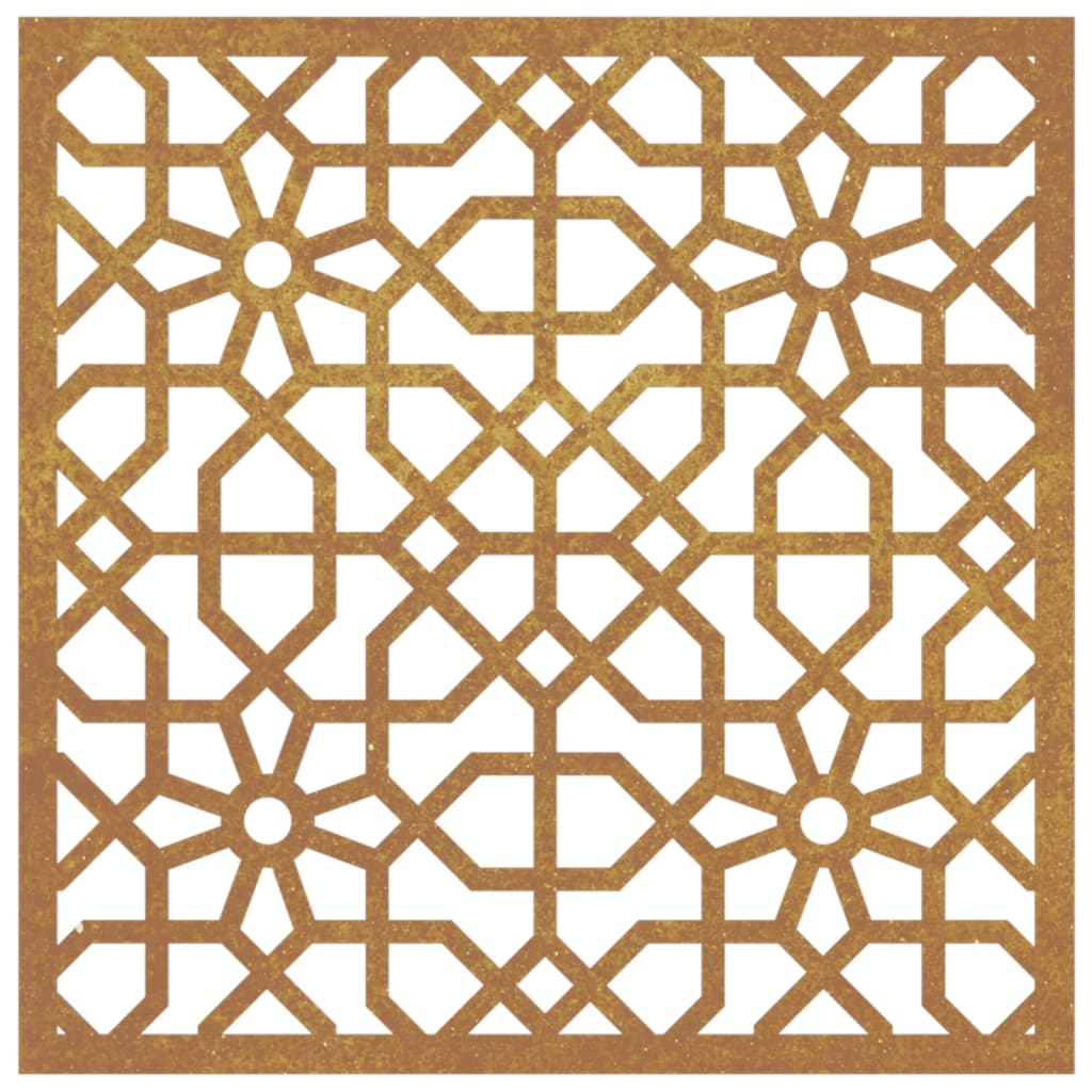 Outdoor wall decoration 55x55 cm moorish design corten steel - 55 x 55 x 0 7 cm (l x w x h) - number 4.