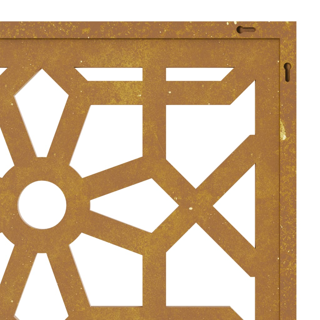 Outdoor wall decoration 55x55 cm moorish design corten steel - 55 x 55 x 0 7 cm (l x w x h) - number 7.