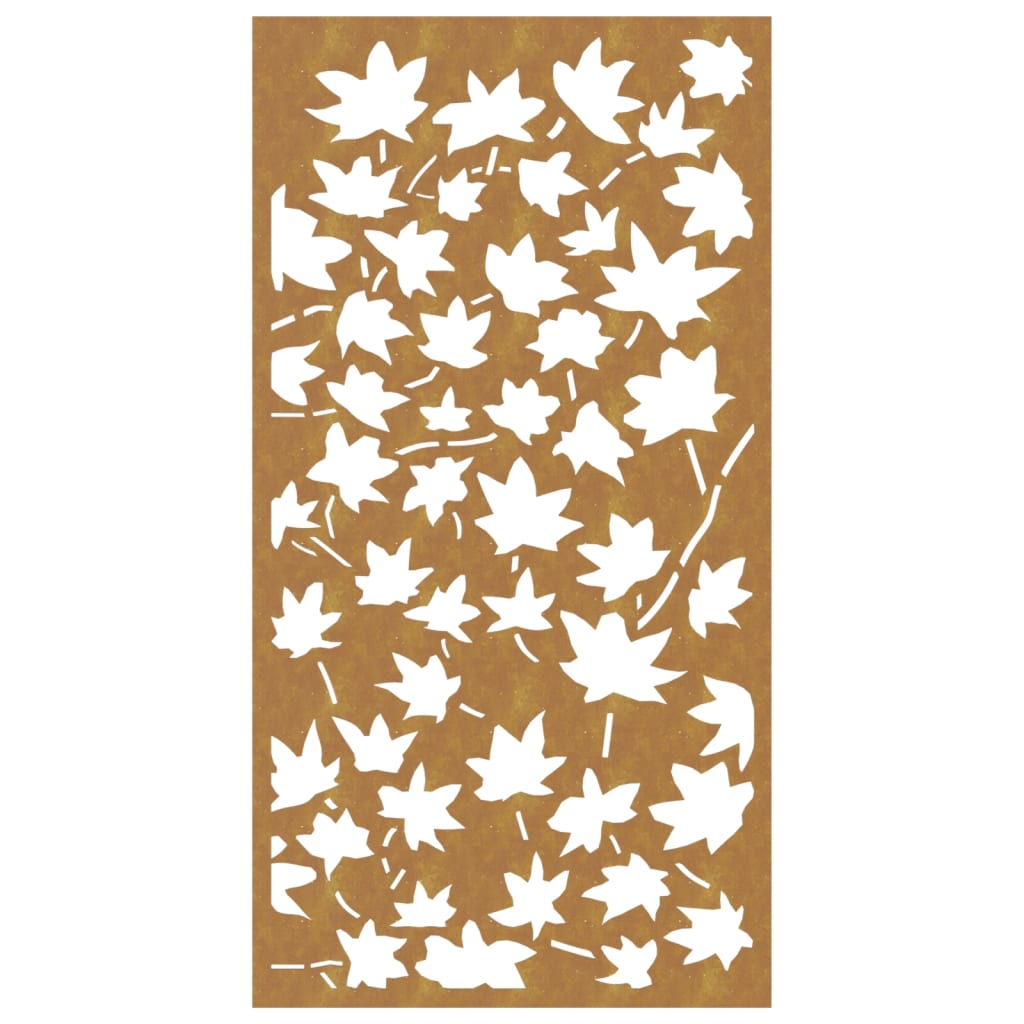 Outdoor wall decoration 105x55 cm maple leaf design corten steel - 105 x 55 x 0 7 cm (lxwxh) - number 4.