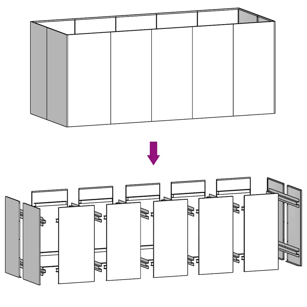 Højbed cortenstål - 200 x 80 x 80 cm, 1 - number 6.