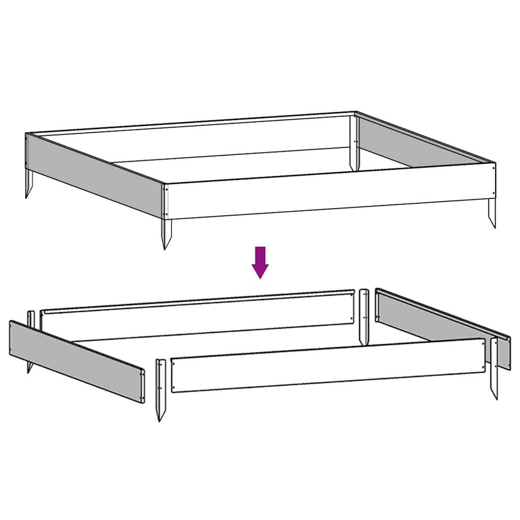 Visoko - opušteni čelik/smeđa, 100 x 100 x 26 cm, 1, čelik corten - number 6.