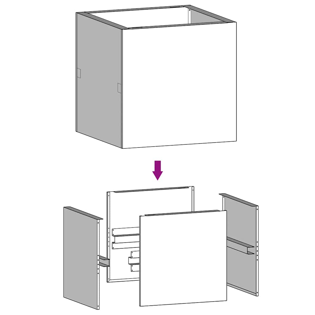 Plantekasse cortenstål - 40 x 41 x 40 cm, 1 - number 6.
