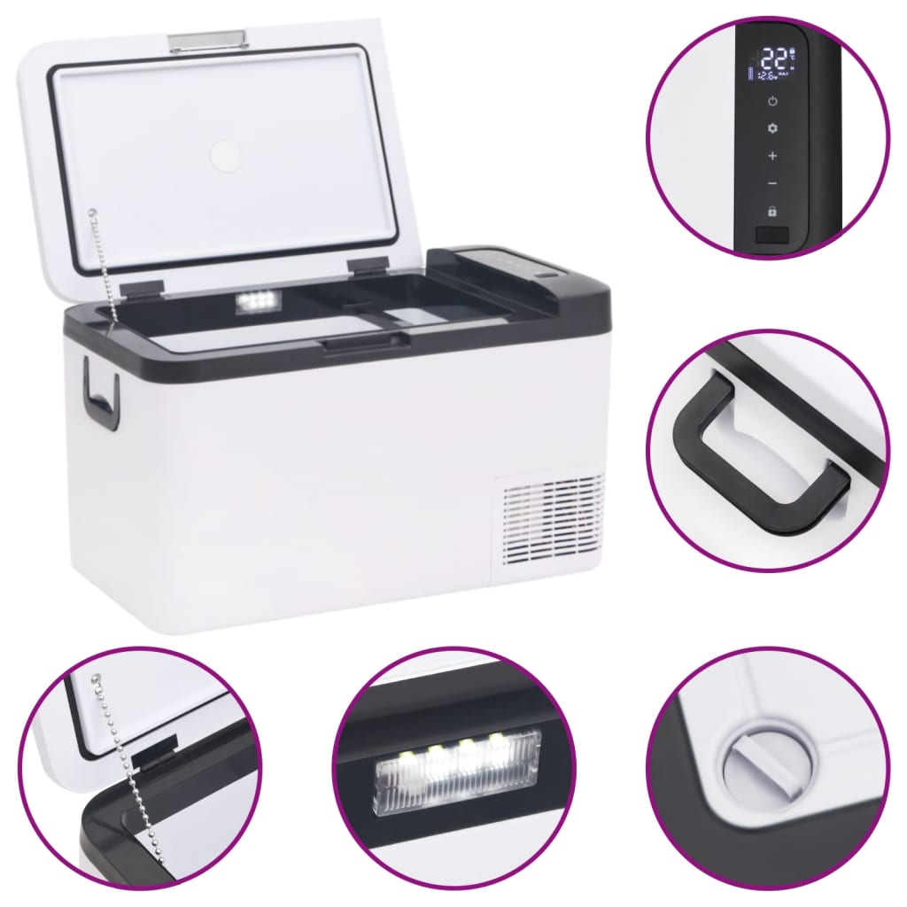 Cool box with handle pp and pe black and white - 18 l, without adapter - number 8.