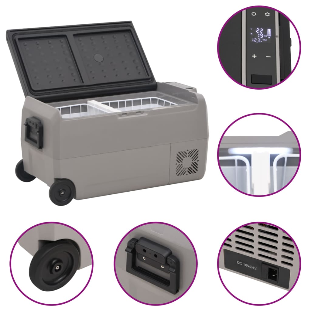 Cooling box with wheels and handles pp and pe black and gray - 36 l, without adapter - number 7.