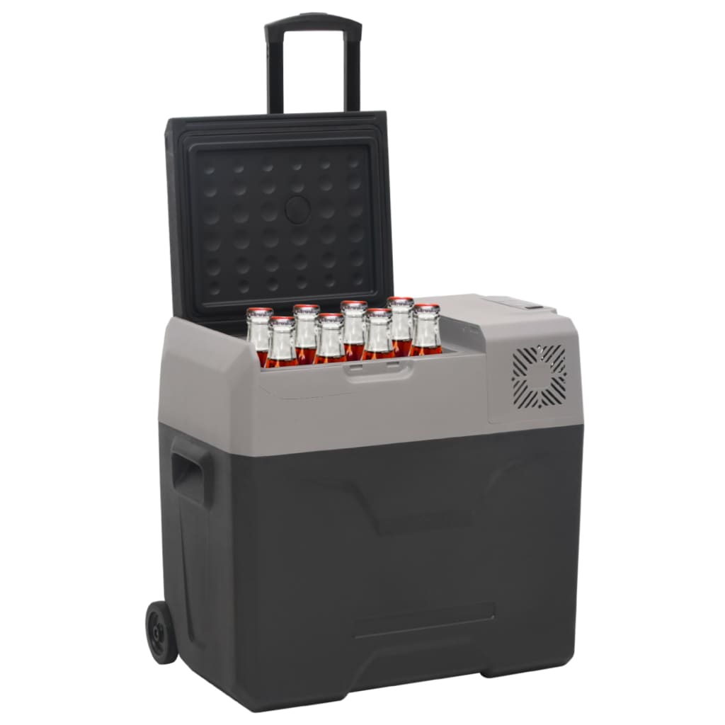 Cooler box with wheels and handle polypropylene black and gray - 50 l, without adapter - number 2.