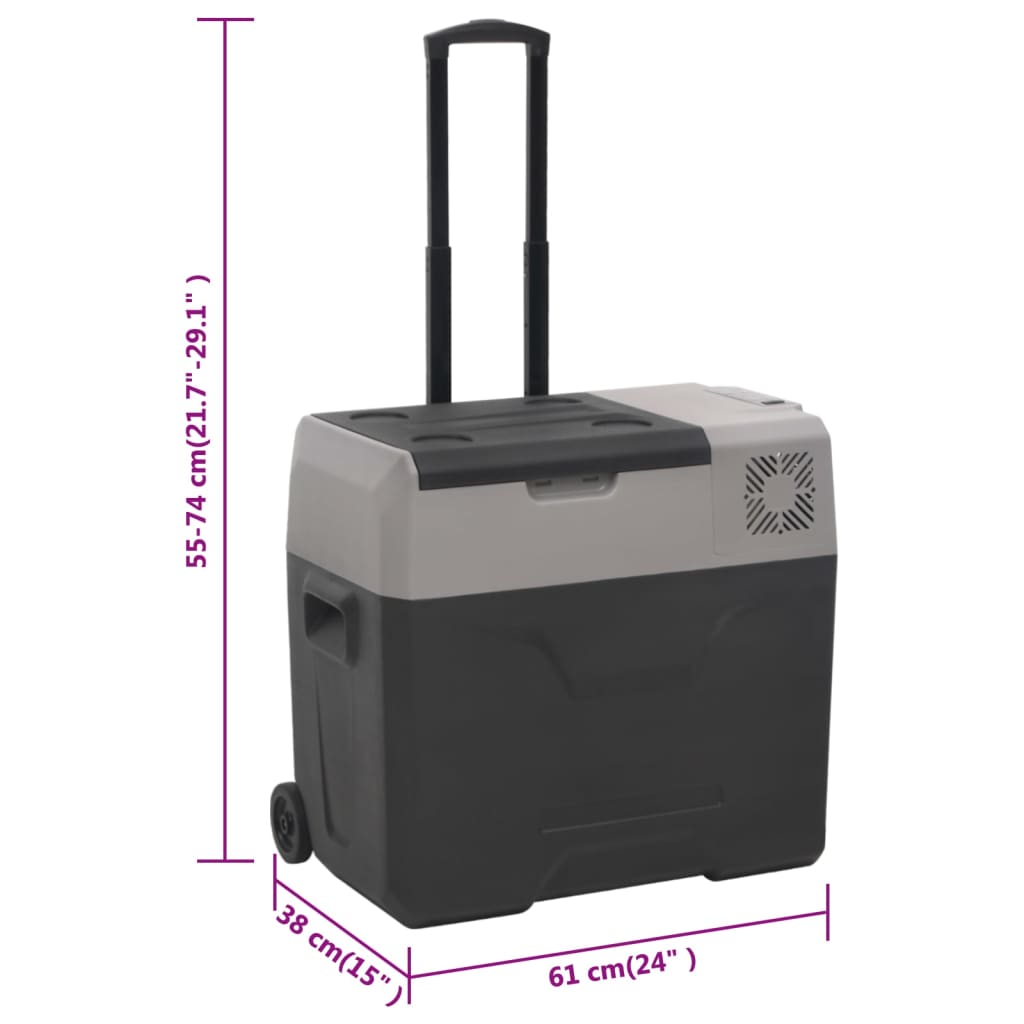 Cooler box with wheels and handle polypropylene black and gray - 50 l, without adapter - number 10.