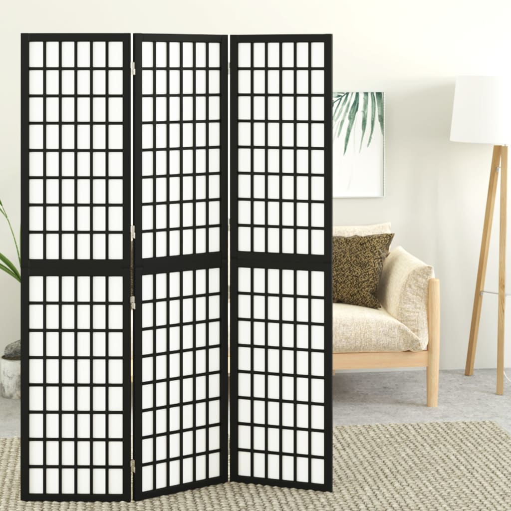 3-panels rumdeler foldbar japansk stil - sort, 120 x 170 cm, 1 - number 1.
