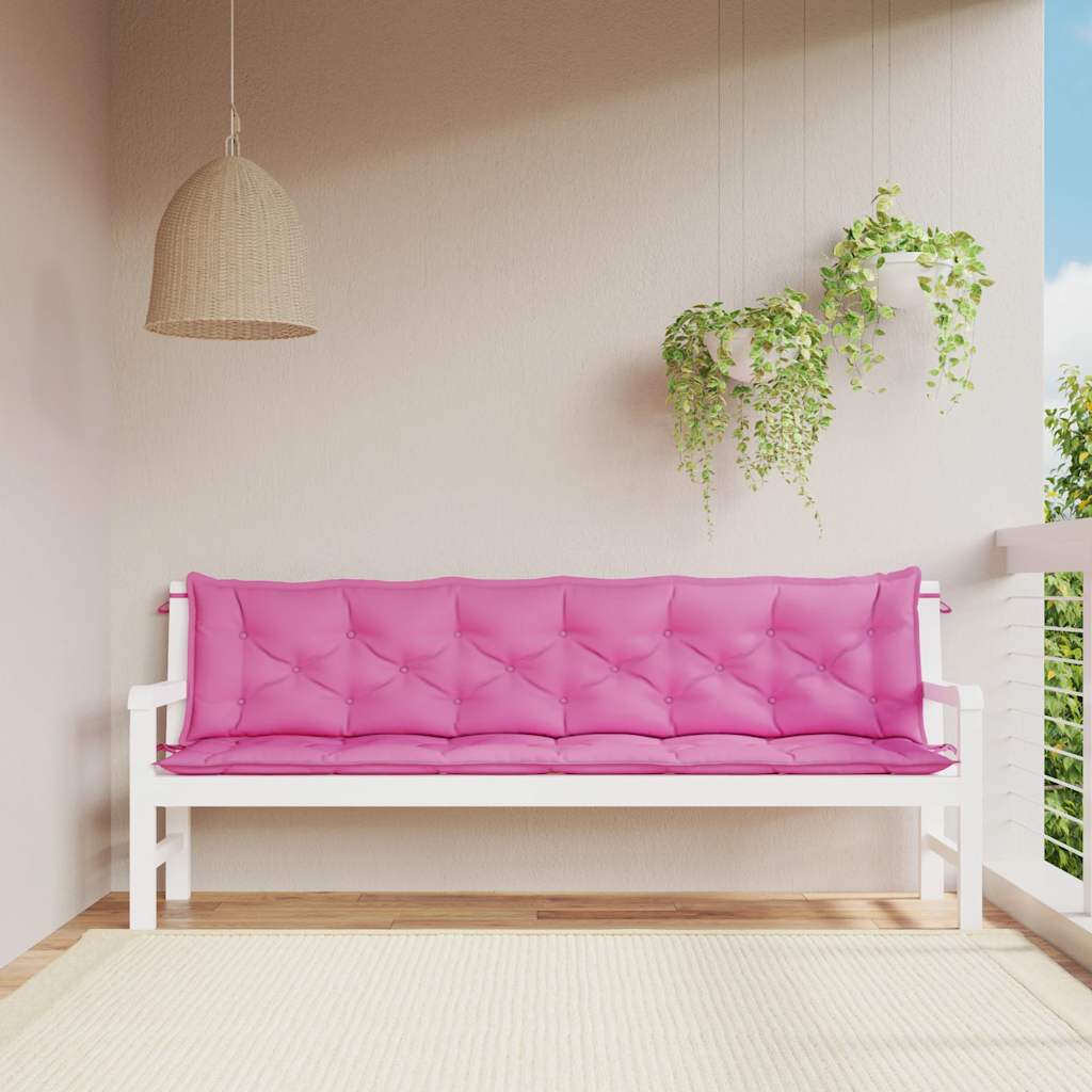 Coussins pour banc de jardin pc. 200x50x7 cm tissu rose - rose clair, 200 cm, 2 - number 3.