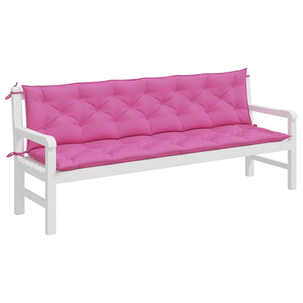 Coussins pour banc de jardin pc. 200x50x7 cm tissu rose - rose clair, 200 cm, 2 - number 4.
