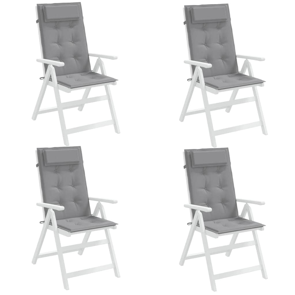 Coussins de chaise à dossier haut, tissu oxford - gris, 4 pièces - number 4.