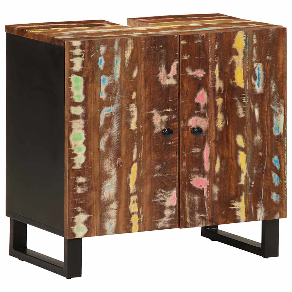 Szafka do mycia 62x33x58 cm lite drewno z recyklingu i drewno klejone - number 1.