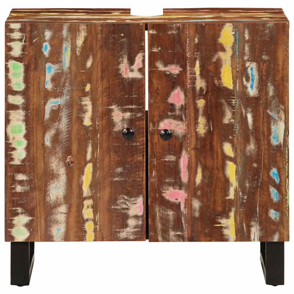 Szafka do mycia 62x33x58 cm lite drewno z recyklingu i drewno klejone - number 2.