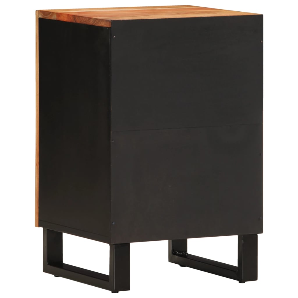 Væghængt badeværelsesskab 38x33x58 cm massivt akacietræ - number 6.