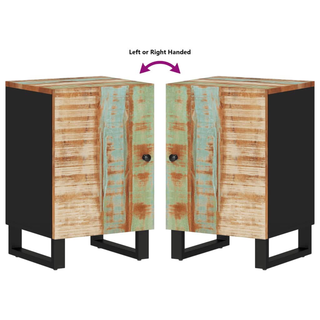 Væghængt badeværelsesskab 38x33x58 cm massivt genbrugstræ - number 7.