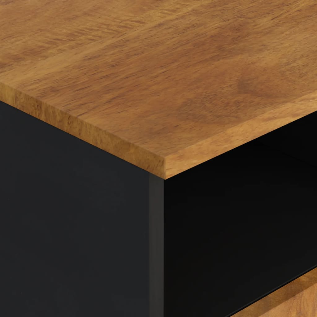 Tv-bord 100x33x46 cm massivt mangotræ og konstrueret træ - honningfarvet, 1 - number 9.