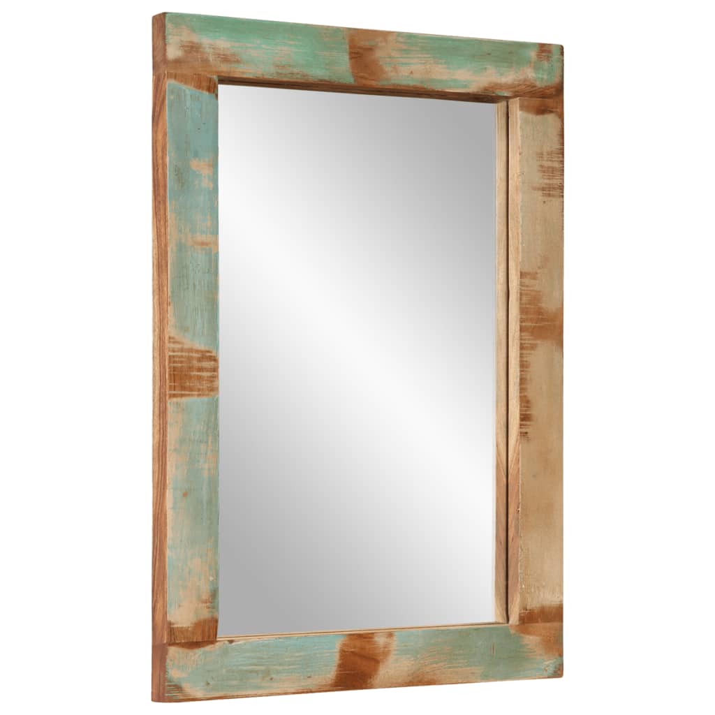 Miroir 70x50 cm bois massif recyclé et verre - number 2.