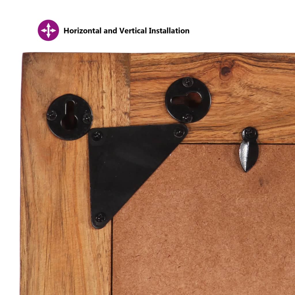 Miroir 70x50 cm bois massif recyclé et verre - number 8.