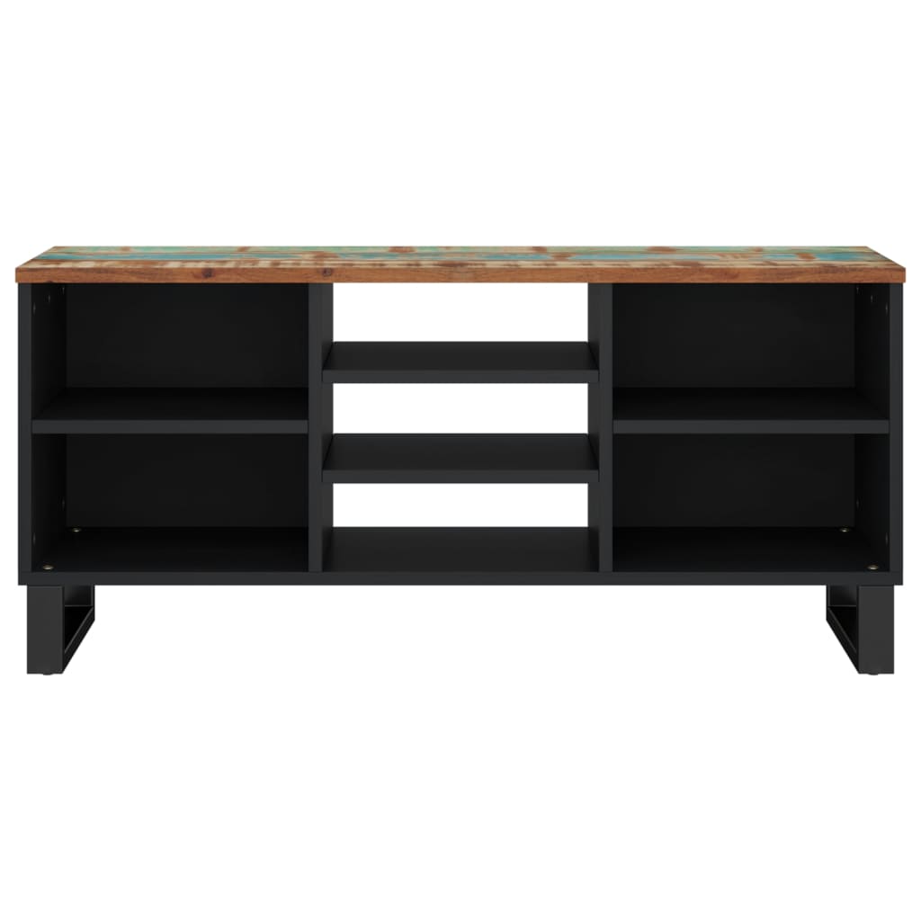 Tv-bord 100x33x46 cm massivt genbrugstræ og konstrueret træ - number 3.
