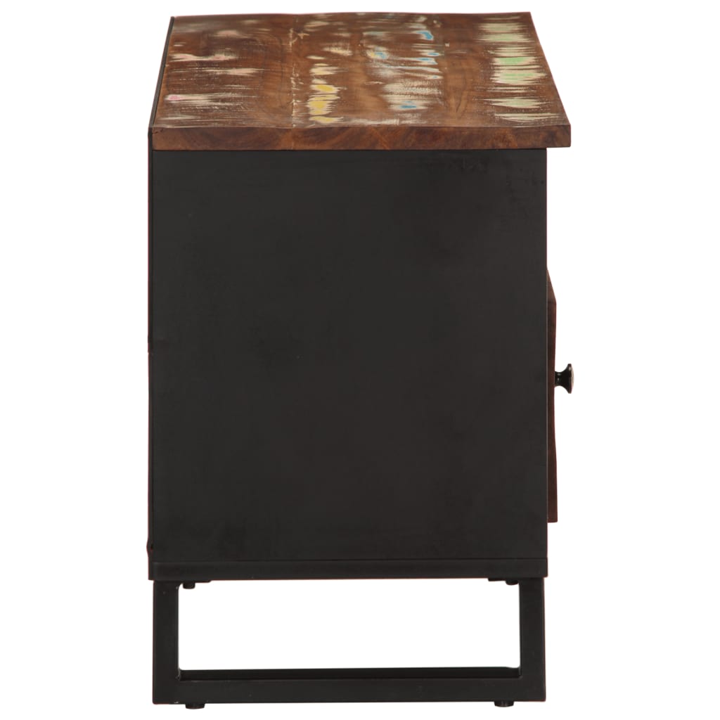 Tv-bord 100x33x46 cm massivt genbrugstræ og konstrueret træ - number 5.