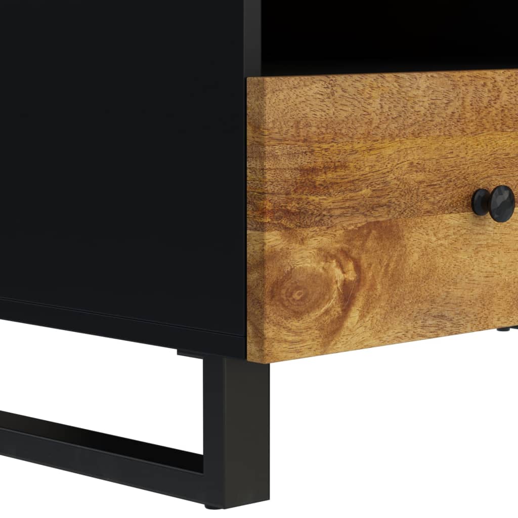 Sofabord 80x54x40 cm massivt mangotræ og konstrueret træ - honningfarvet, 1 - number 7.