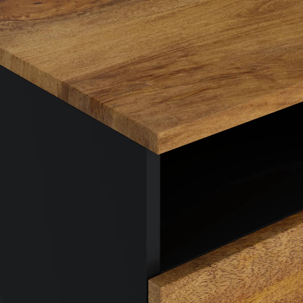 Sofabord 80x54x40 cm massivt mangotræ og konstrueret træ - honningfarvet, 1 - number 6.